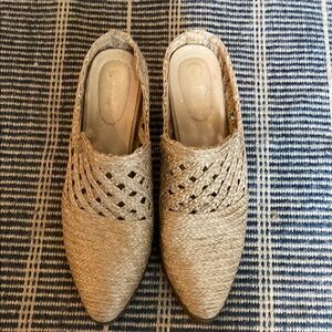Woven Tan Mules-size 8